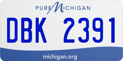 MI license plate DBK2391