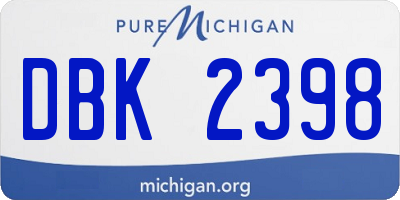 MI license plate DBK2398