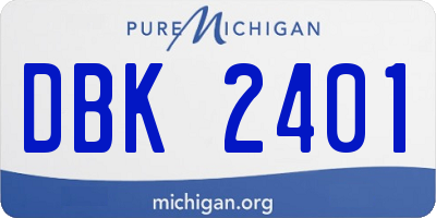 MI license plate DBK2401