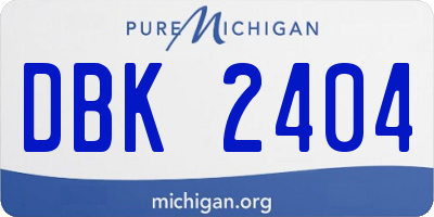 MI license plate DBK2404
