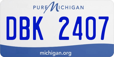 MI license plate DBK2407