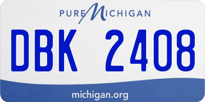 MI license plate DBK2408