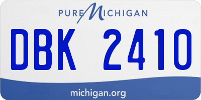 MI license plate DBK2410