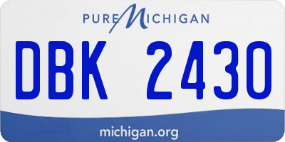 MI license plate DBK2430