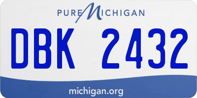 MI license plate DBK2432