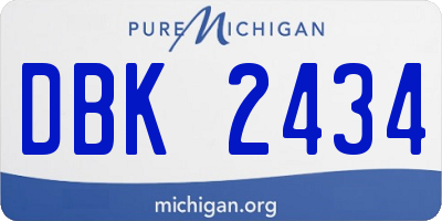 MI license plate DBK2434