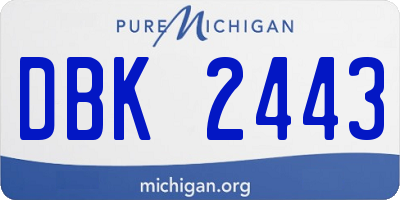 MI license plate DBK2443