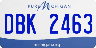 MI license plate DBK2463