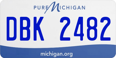 MI license plate DBK2482