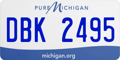 MI license plate DBK2495