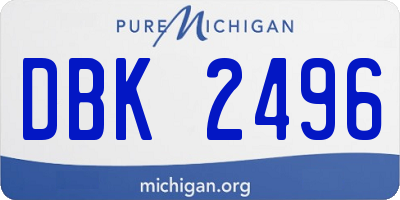 MI license plate DBK2496