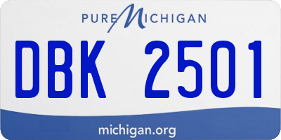 MI license plate DBK2501
