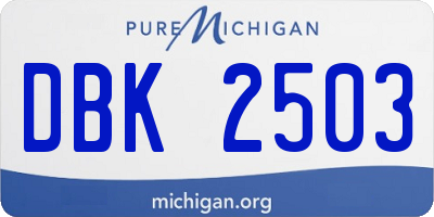 MI license plate DBK2503