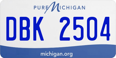 MI license plate DBK2504