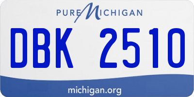 MI license plate DBK2510