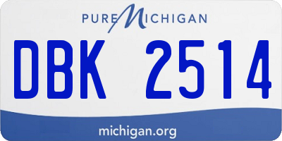MI license plate DBK2514
