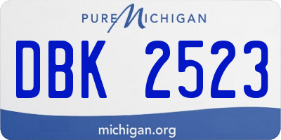 MI license plate DBK2523