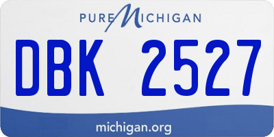 MI license plate DBK2527
