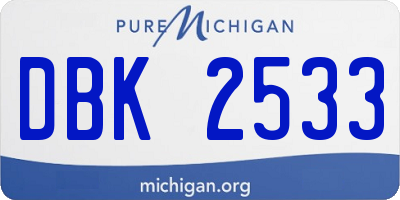 MI license plate DBK2533