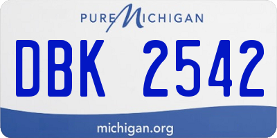 MI license plate DBK2542