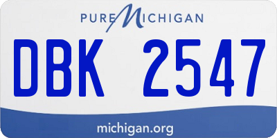 MI license plate DBK2547