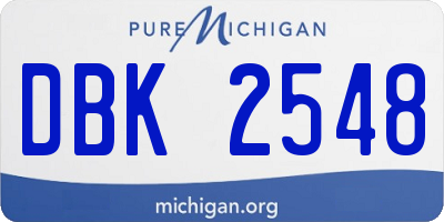 MI license plate DBK2548