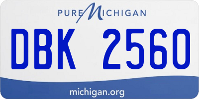 MI license plate DBK2560