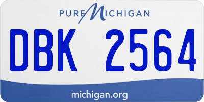MI license plate DBK2564