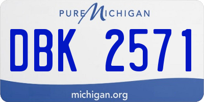 MI license plate DBK2571