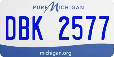 MI license plate DBK2577