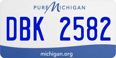 MI license plate DBK2582