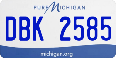 MI license plate DBK2585