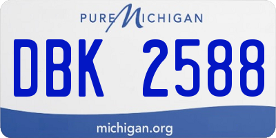 MI license plate DBK2588