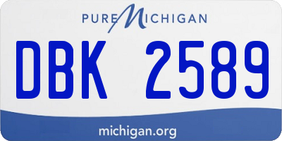 MI license plate DBK2589