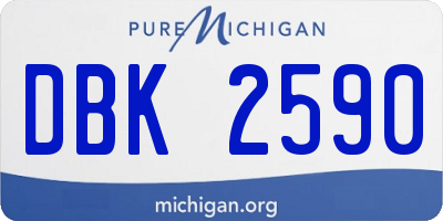 MI license plate DBK2590