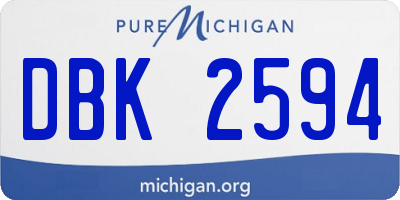 MI license plate DBK2594