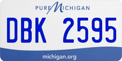 MI license plate DBK2595