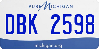 MI license plate DBK2598