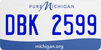 MI license plate DBK2599