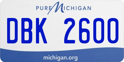 MI license plate DBK2600