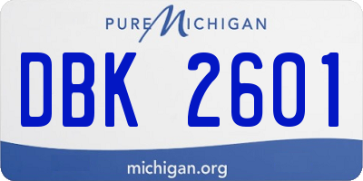 MI license plate DBK2601