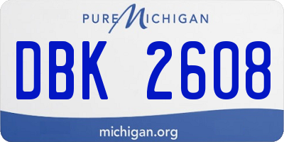 MI license plate DBK2608