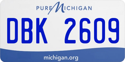 MI license plate DBK2609