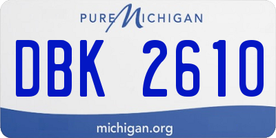 MI license plate DBK2610