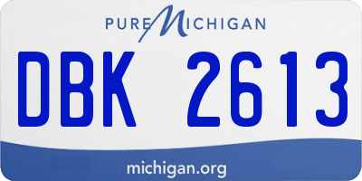 MI license plate DBK2613