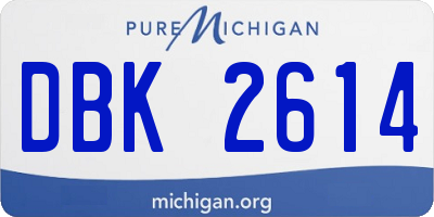 MI license plate DBK2614