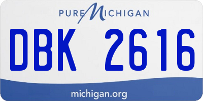 MI license plate DBK2616