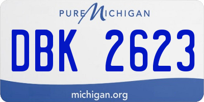 MI license plate DBK2623