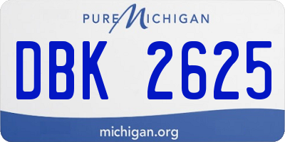 MI license plate DBK2625