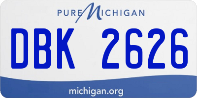 MI license plate DBK2626